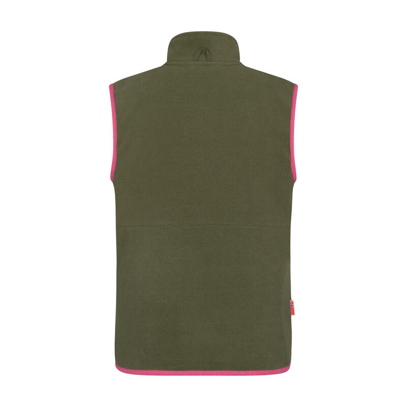 Gilet polaire enfant KJERAG Olive foncé/magenta clair