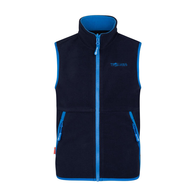 Gilet polaire enfant KJERAG bleu marine/bleu moyen