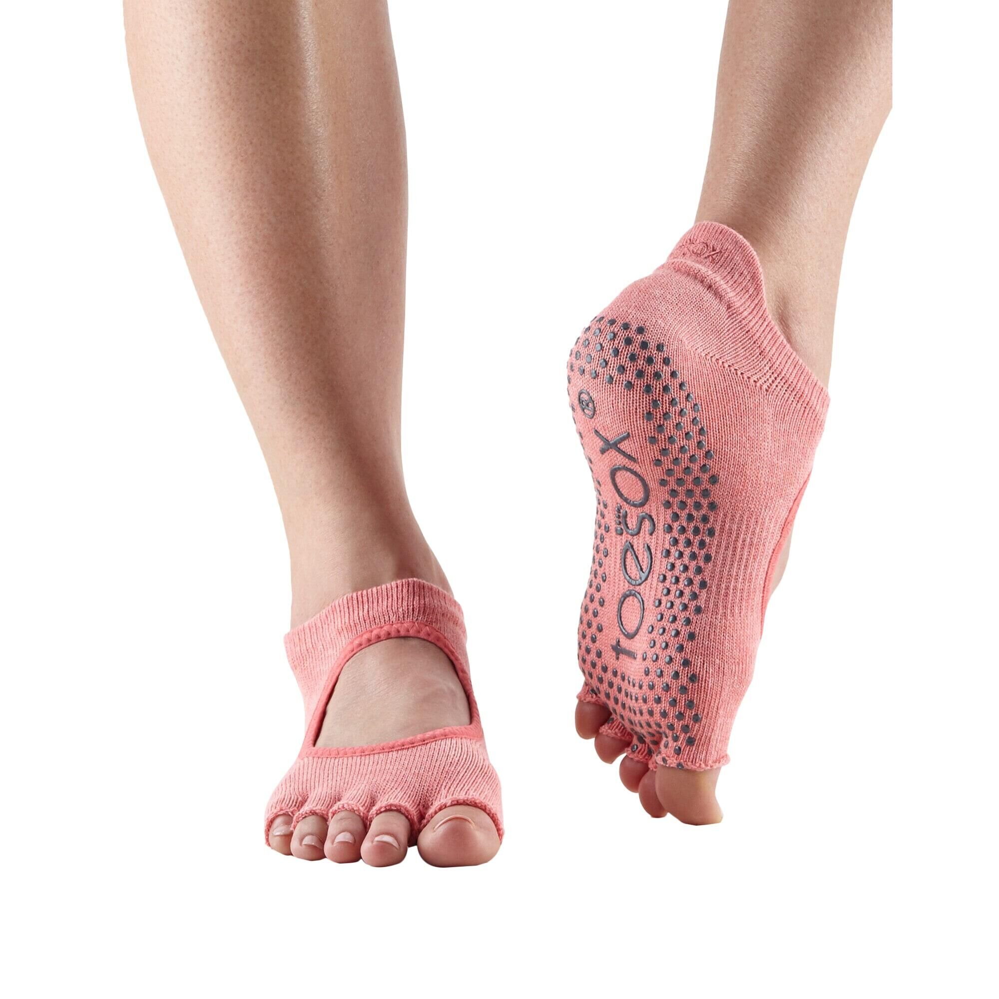FITNESS-MAD Womens/Ladies Bellarina Gripped Half Toe Socks (Melon)