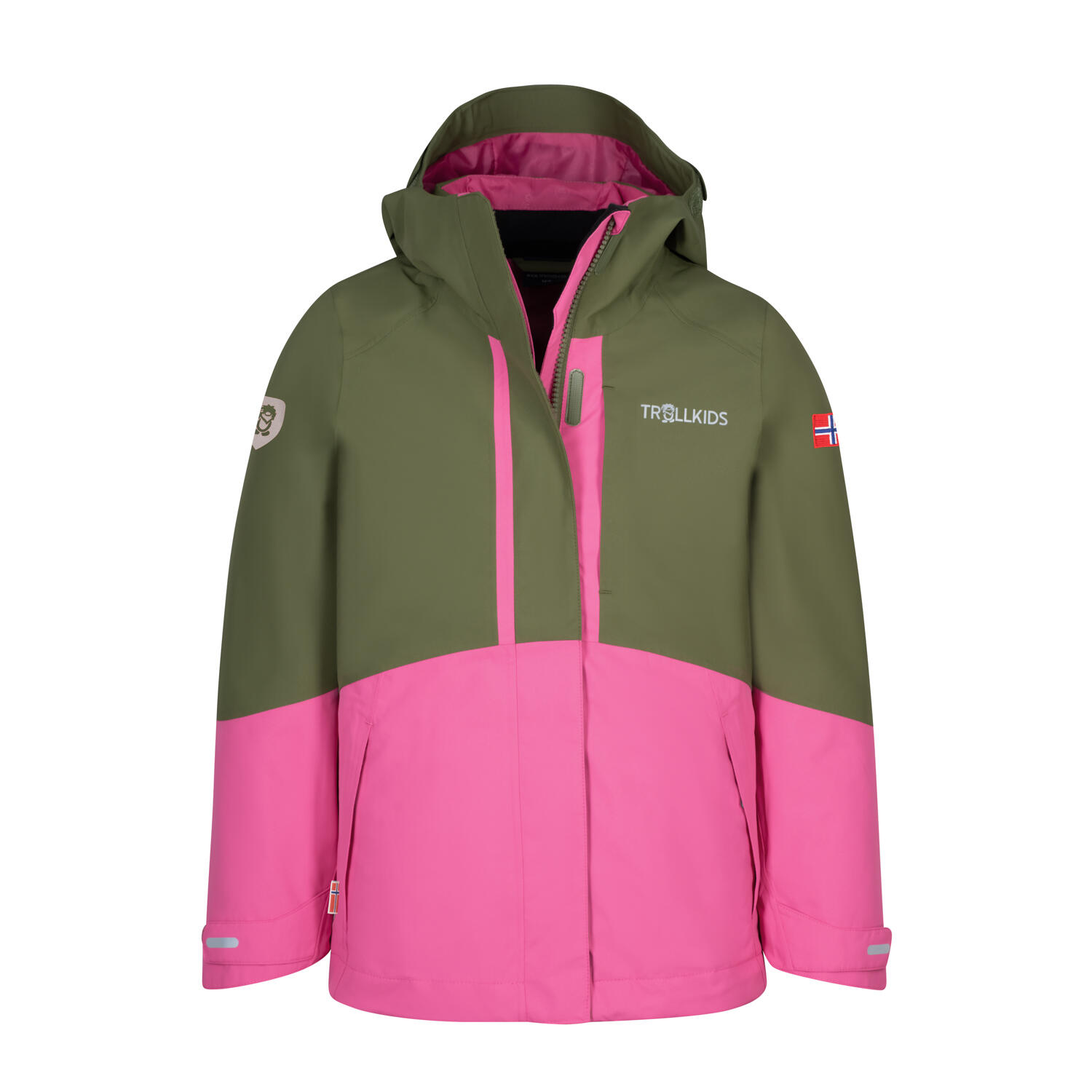 Girls' Skanden 3-in-1 Jacket Dark Olive/Light Magenta