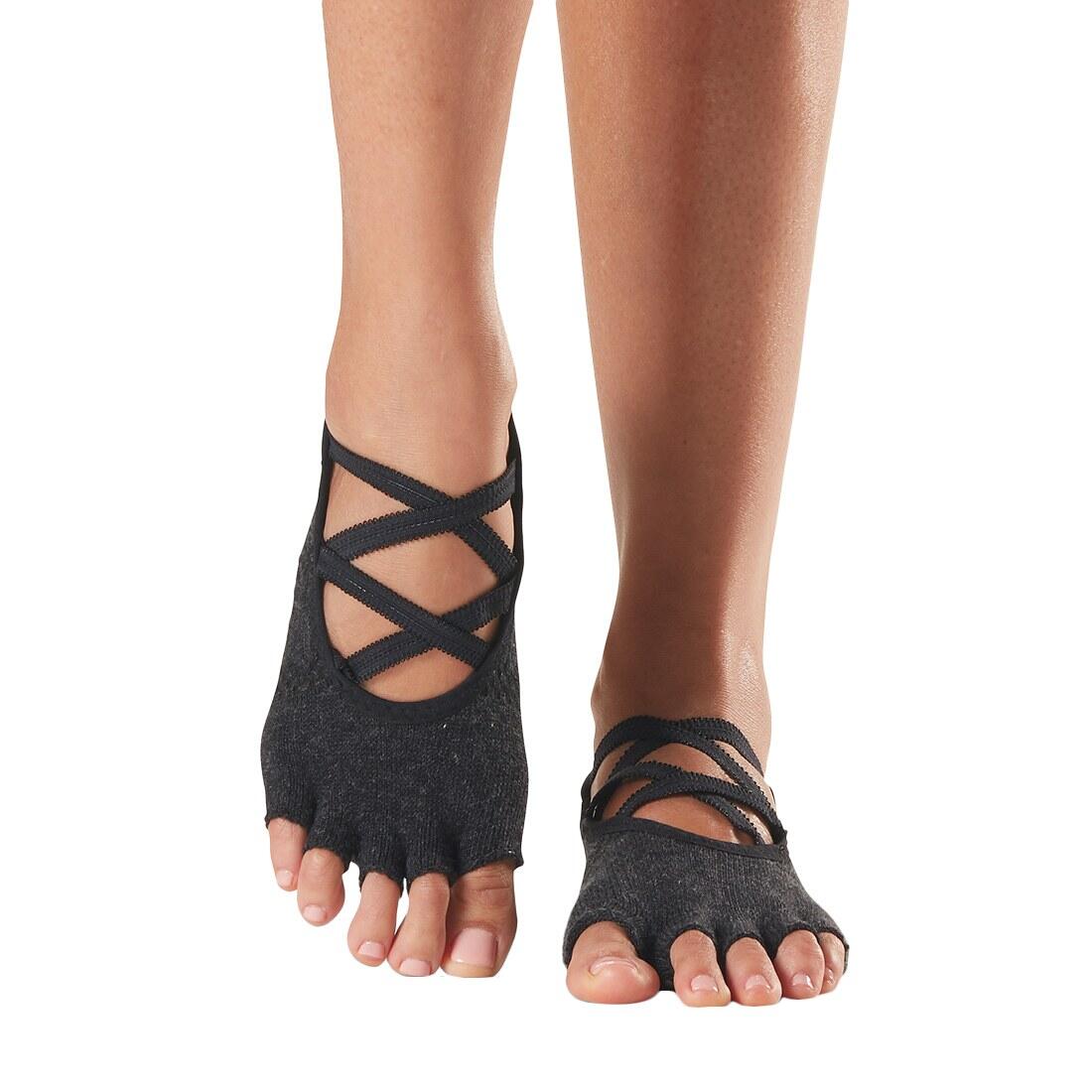 Womens/Ladies Elle Merci Gripped Half Toe Socks (Grey) 1/3