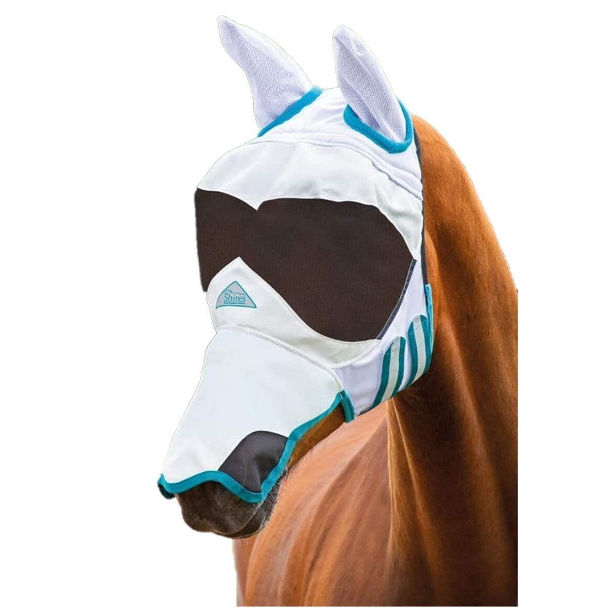 SHIRES Ultra Pro Sun Shade Horse Fly Mask (White)