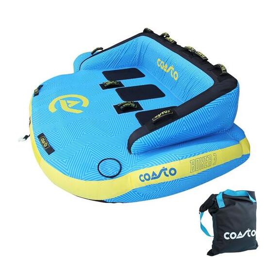 Bouée gonflable tractée BOXER 67x95x28" 3Personnes PVC 28G/0.7mm Bleu Nylon 840D