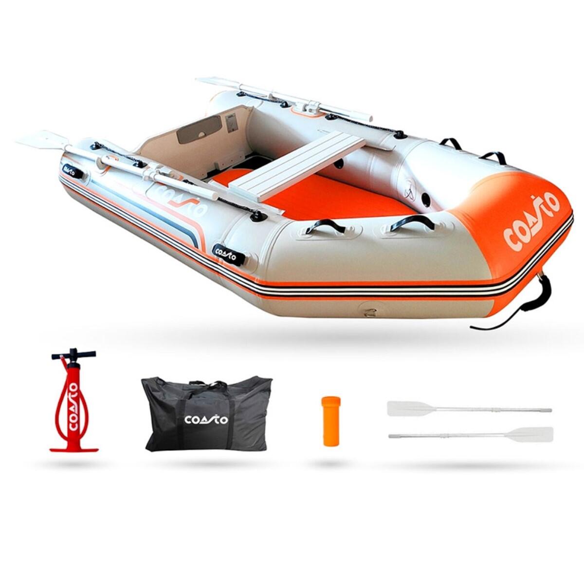 Barco insuflável ds 250 dropstitch - 250x140cm - laranja/cinza - máx 310kg/4cv