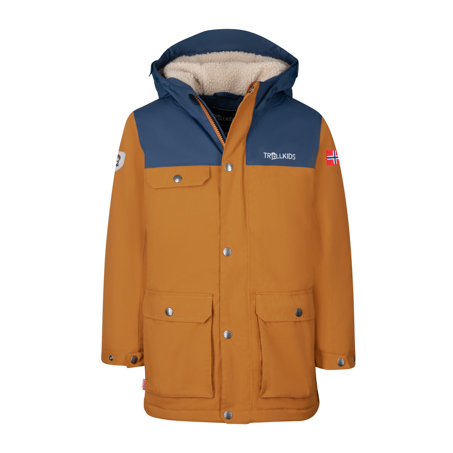 Parka da bambino Gudvangen Marrone caramello/Blu mistico