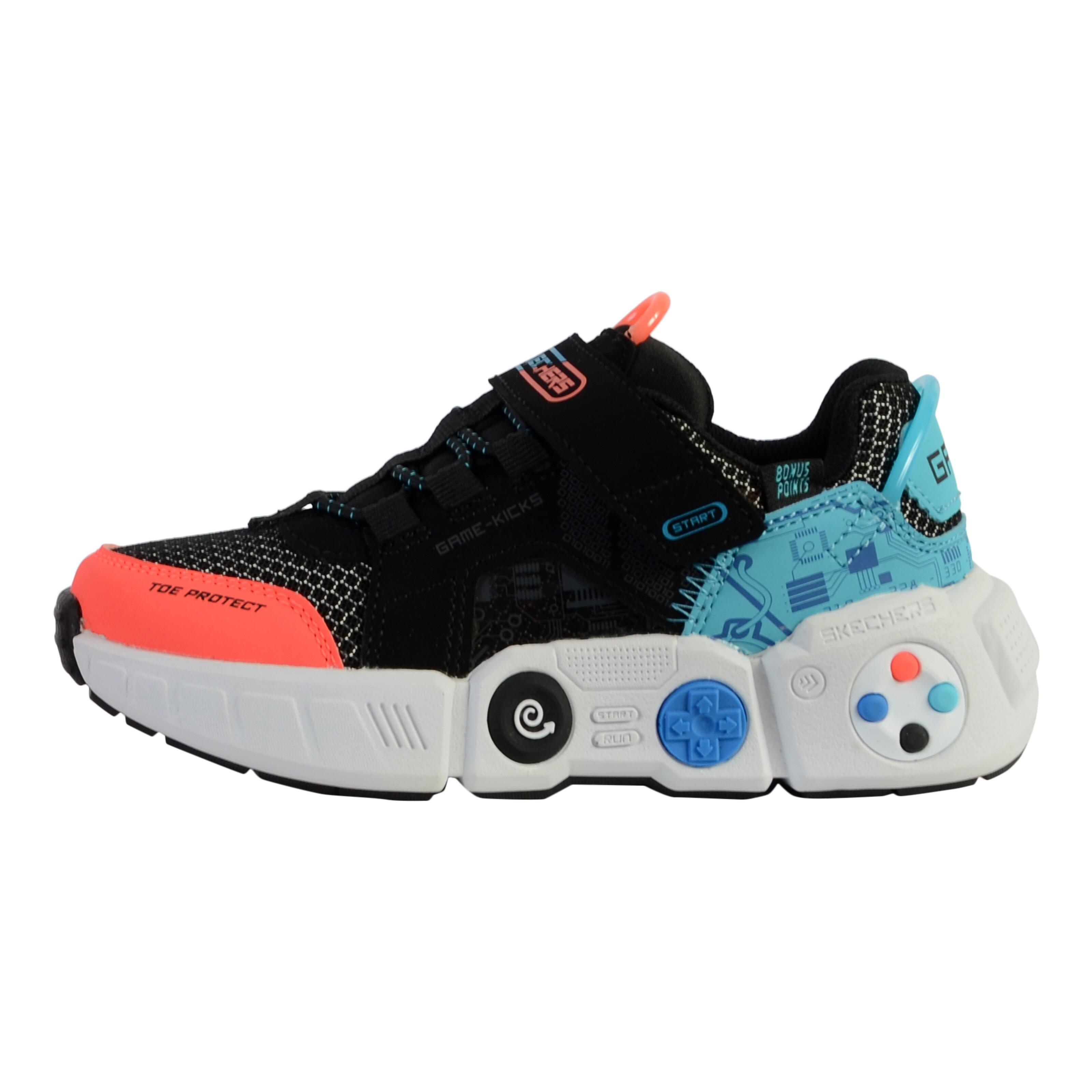 Calçado skechers game kicks: gametronix, preto, crianças