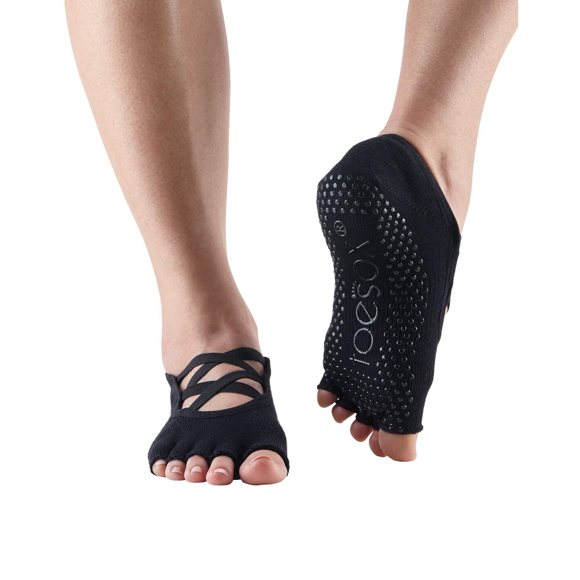 FITNESS-MAD Womens/Ladies Elle Gripped Half Toe Socks (Black)