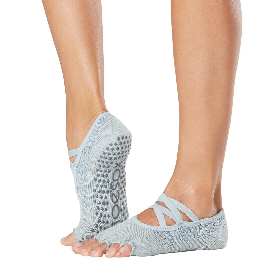 toesox Women's Bellarina Full Toe Grip Socks – Non-Slip Pilates Grip Socks,  Barre & Yoga Socks with Grips, Ballet Toe Socks