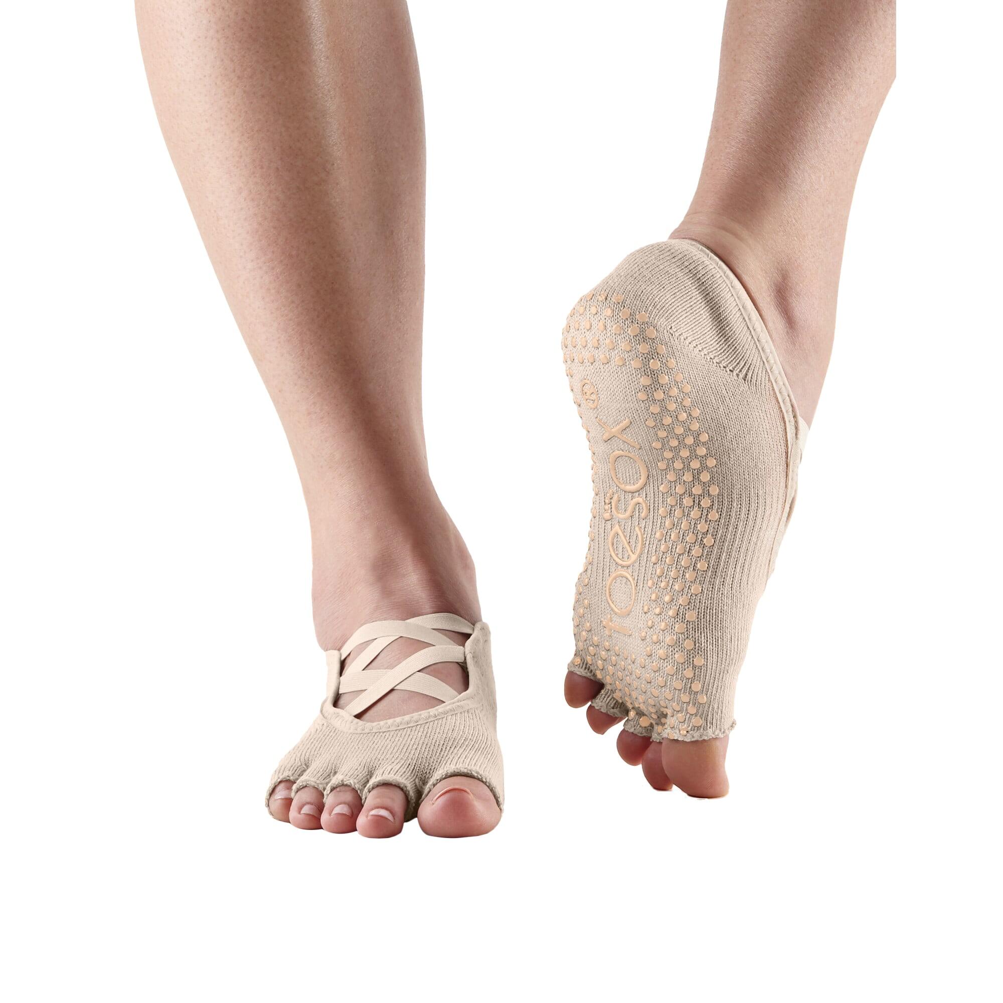 FITNESS-MAD Womens/Ladies Elle Gripped Half Toe Socks (Nude)