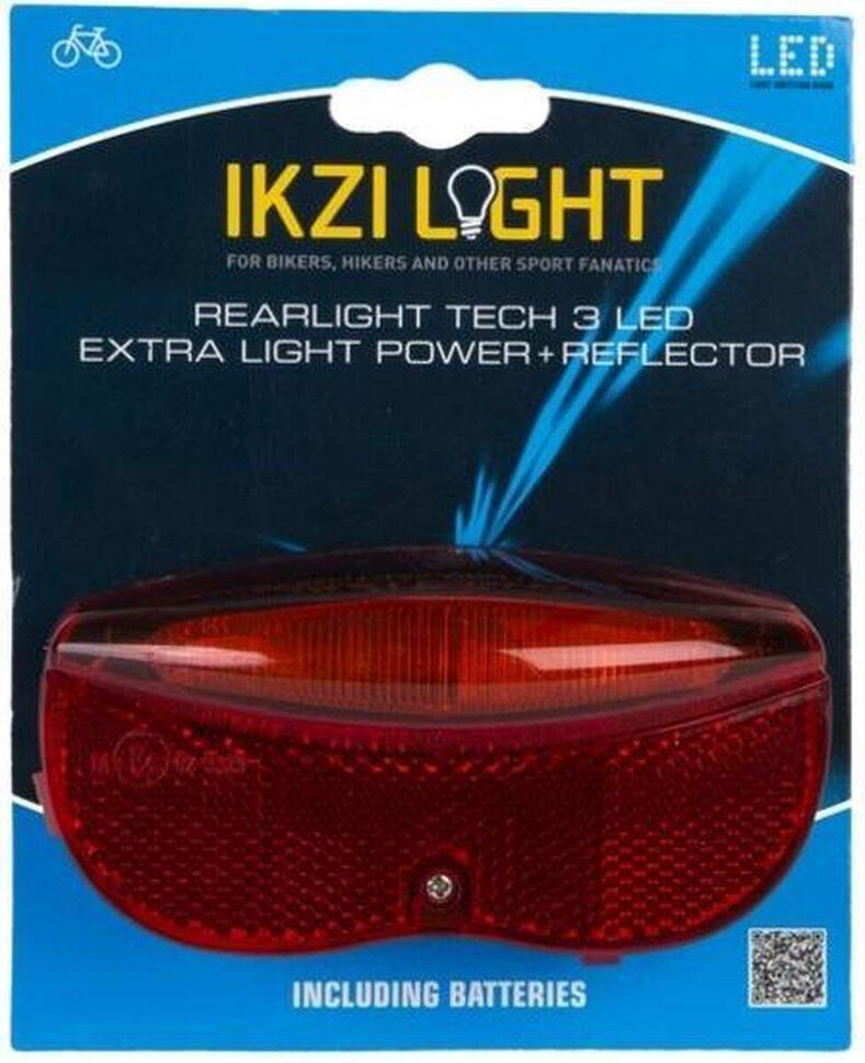Lekkie Światło Tylne 3 Diody Led Na Baterie 80Mm