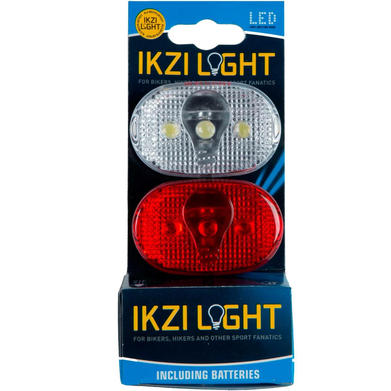 Set luci bici Ikzi 3-LED ovale — anteriore e posteriore. 2/4