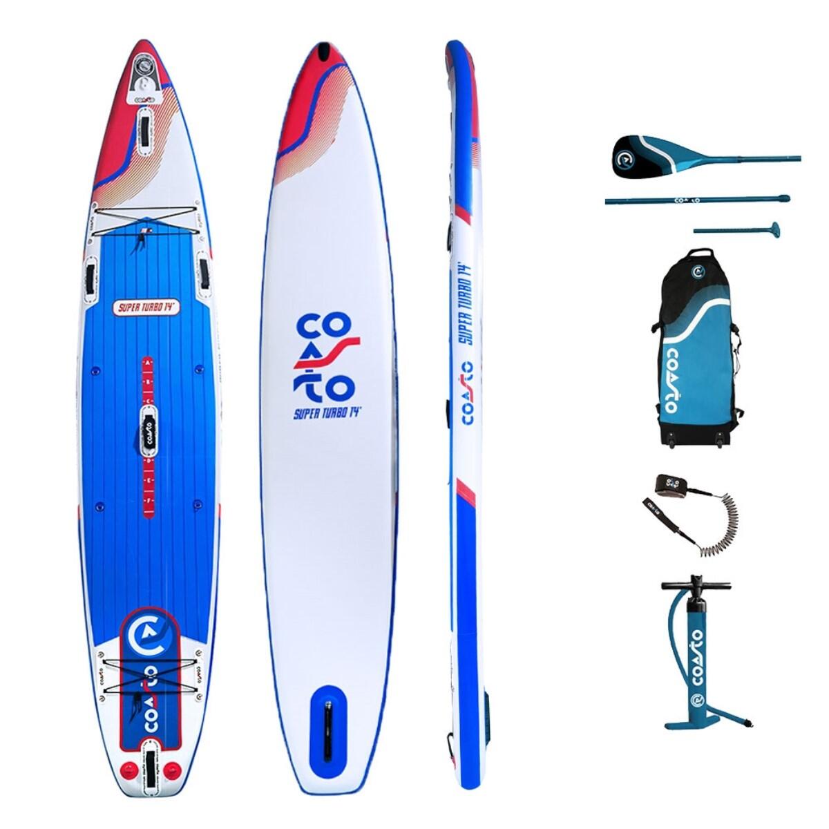COASTO Tabla de Paddle Surf Hinchable Race Super Turbo Dropstitch TTS 427x71x15cm