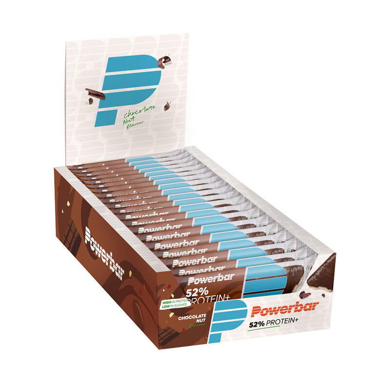 Confezione da 20 barrette PowerBar 52% ProteinPlus Low Sugar Chocolate Nut