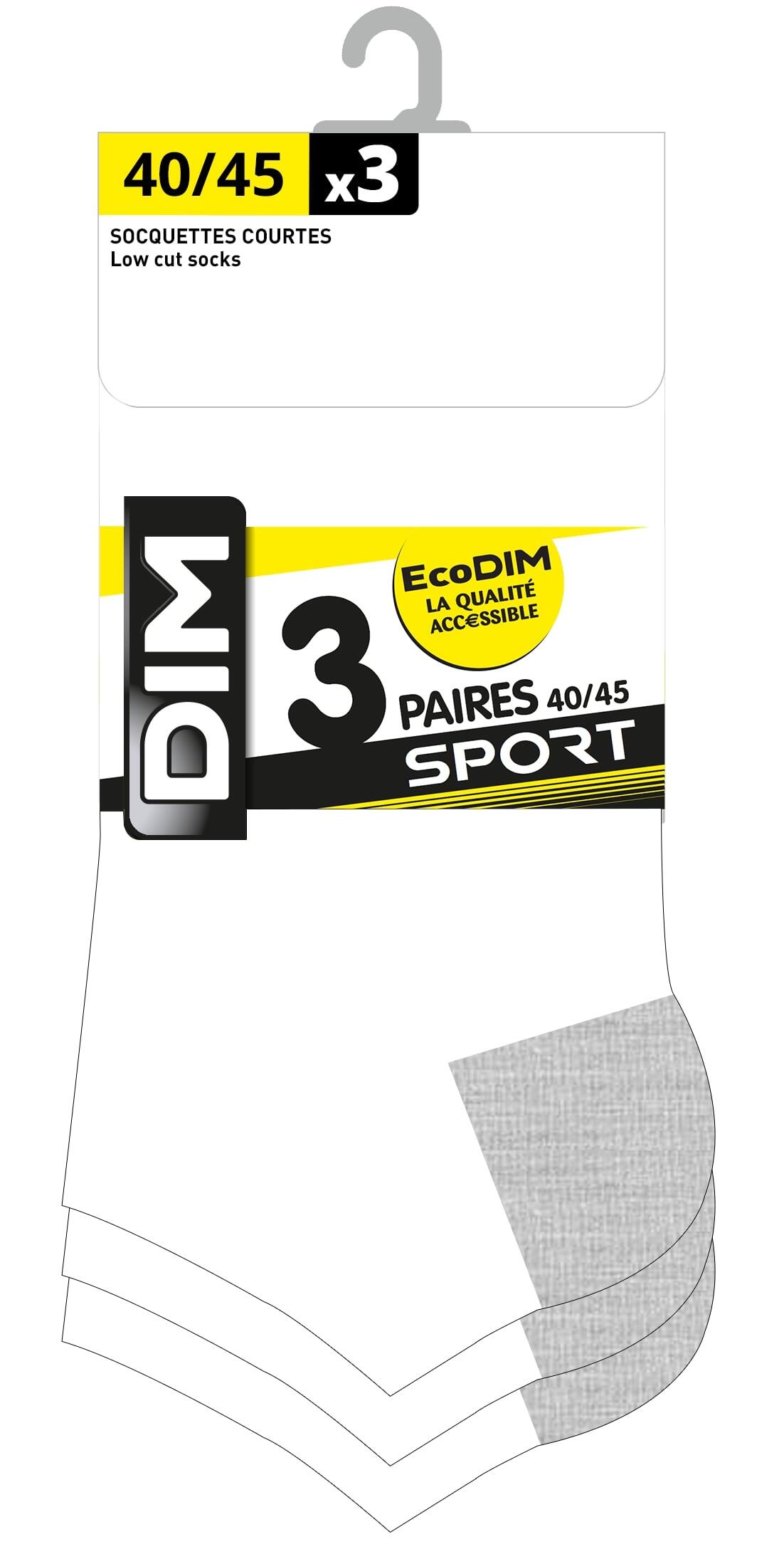 Conjunto de 3 Pares de Meias DIM Ecodim Sport 3/5