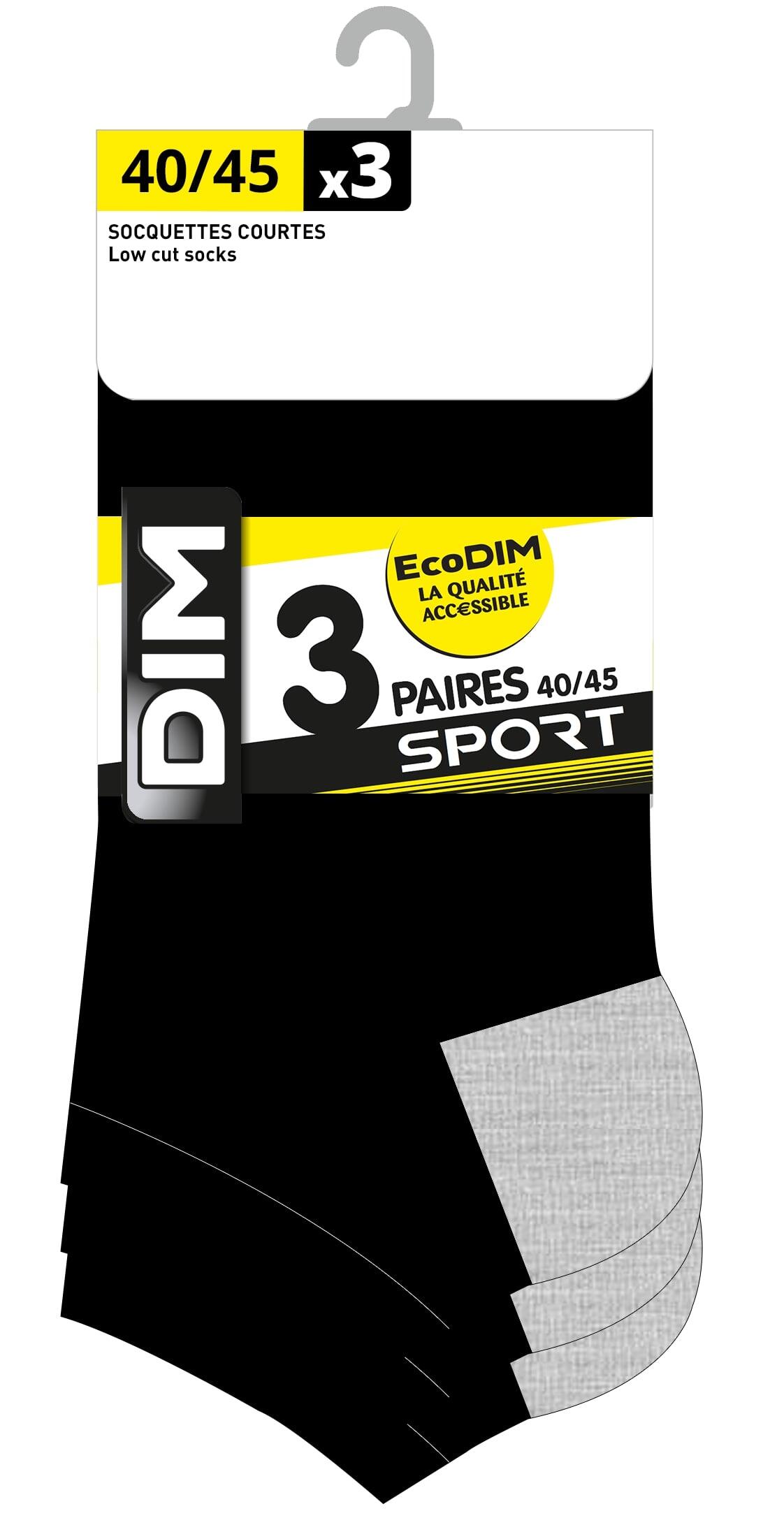 Lot de 3 Paires de Chaussettes DIM Ecodim Sport 3/5