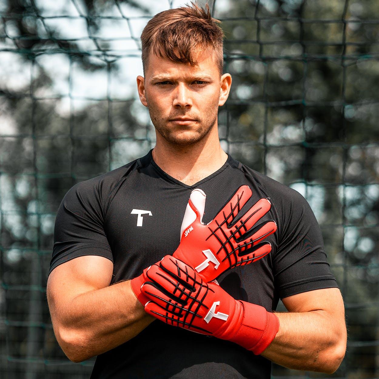 Guantes de portero T1TAN Adulto Red Beast 3.0 rojo 5/6