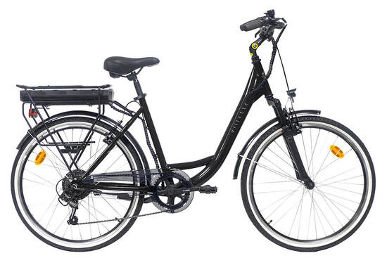 Le Petit Bonheur, vélo électrique pour femme, 26 pouces, 6 vitesses, noirL