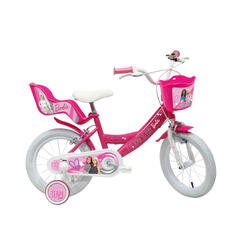 12 inch Barbie fiets met luchtbanden, poppenzitje en mandje