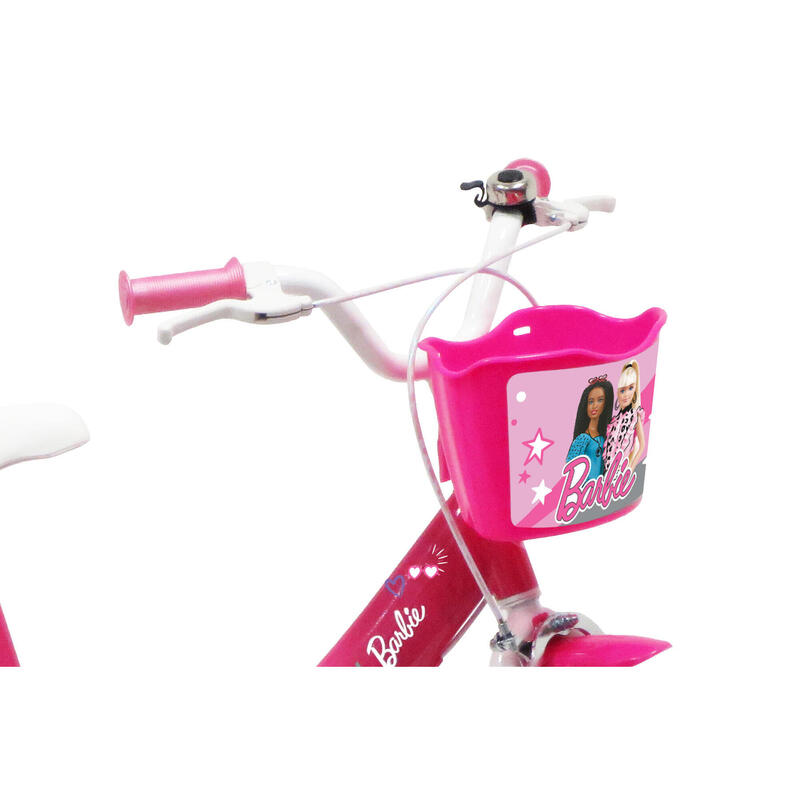 14 inch Barbie fiets met luchtbanden, poppenzitje en mandje