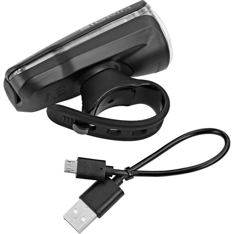 Luz de bicicleta preta Aura 60 USB