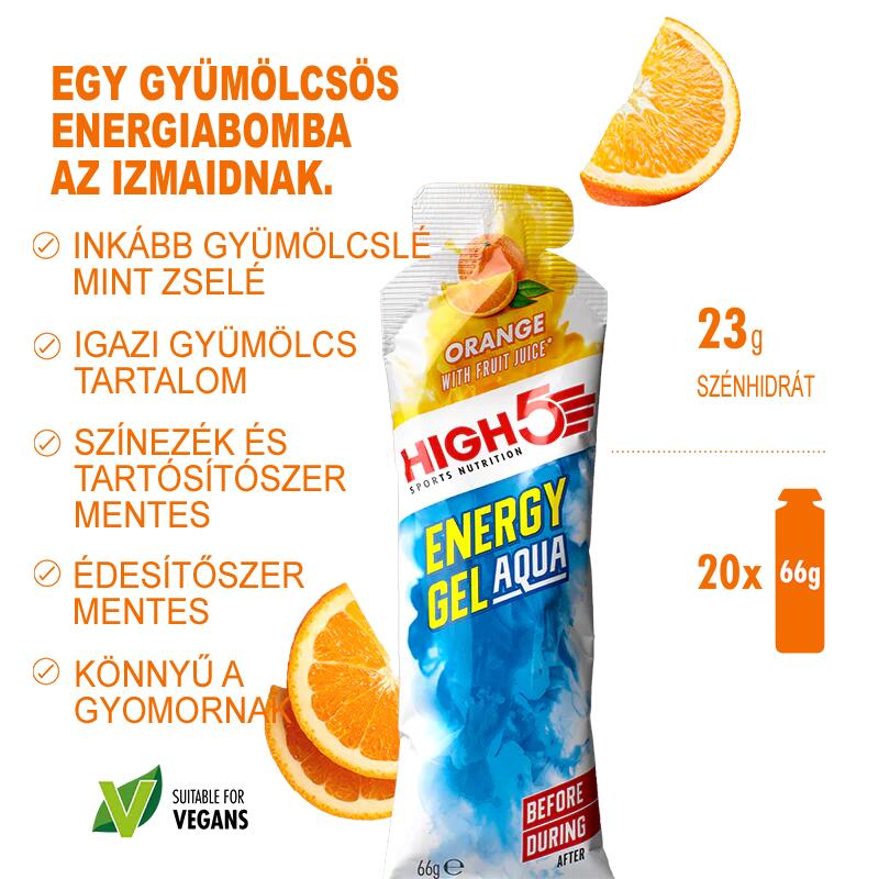 High5 Energy Gel Aqua 66g - Narancs (23gCH)