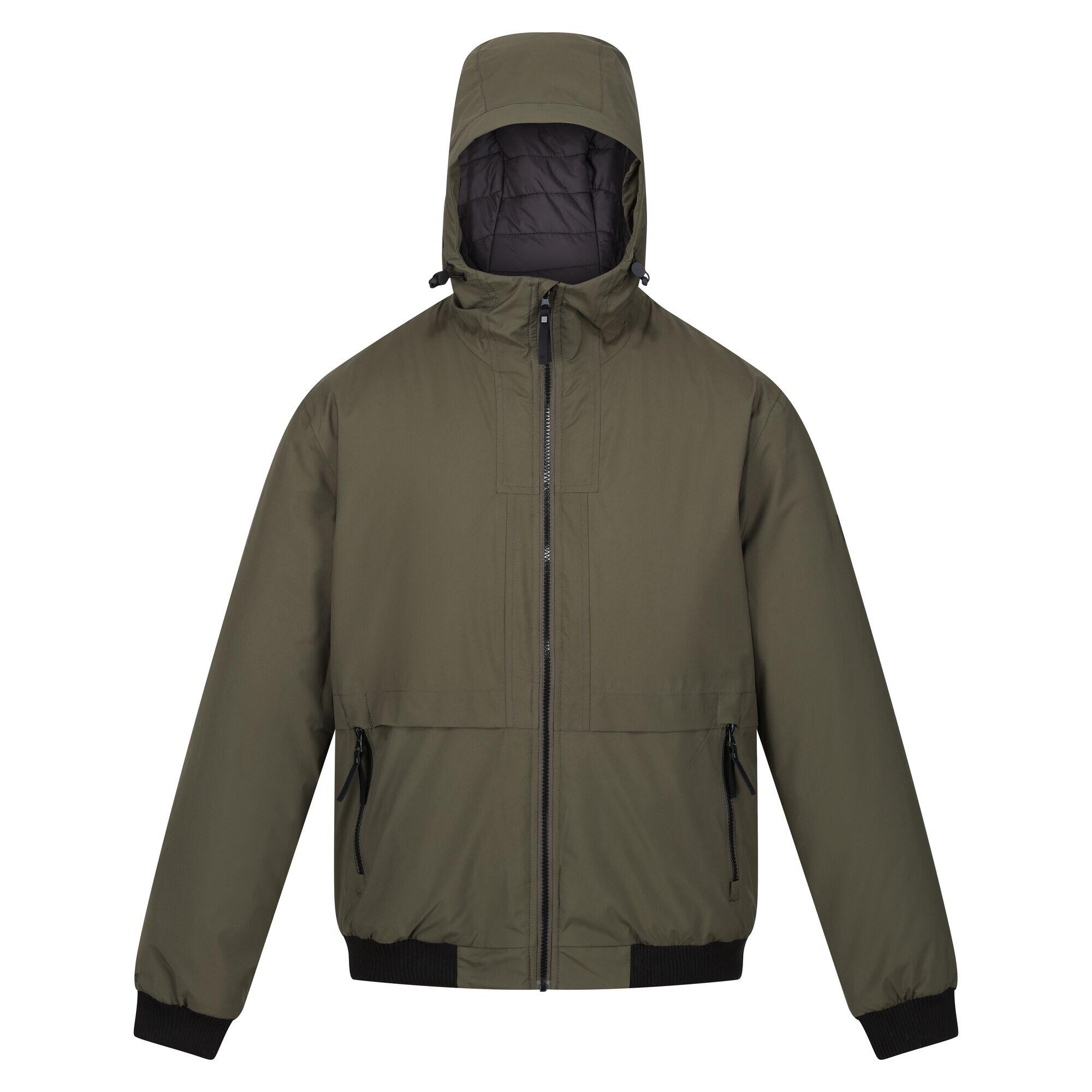 REGATTA Mens Renly Hooded Waterproof Jacket (Dark Khaki)