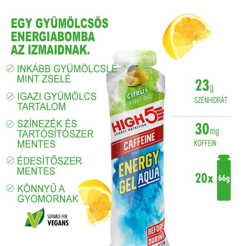 High5 Energy Gel Aqua Caffeine 20x66g - Citrus (30mg)