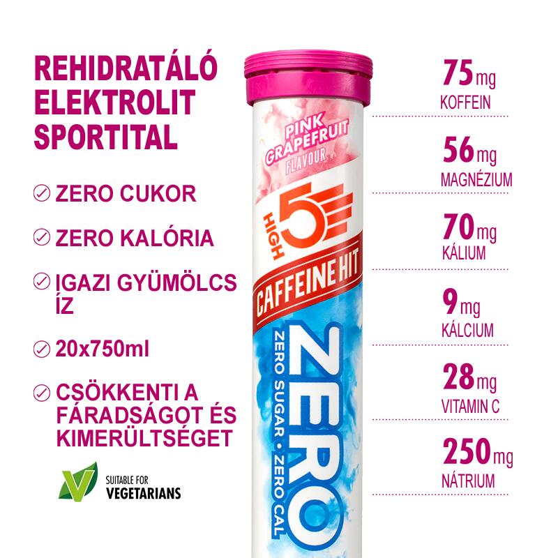 ZERO Caffeine HIT Electrolyte pezsgőtabletta 20db, Pink Graphefruit (75mg)