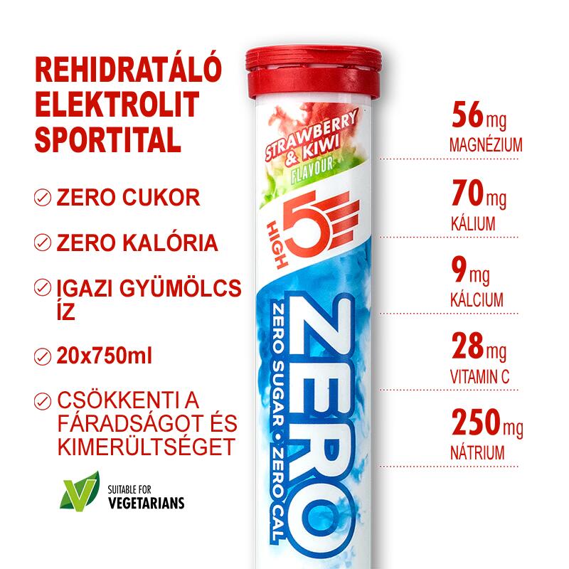ZERO Sport Electrolyte pezsgőtabletta 20db, Eper/Kiwi íz