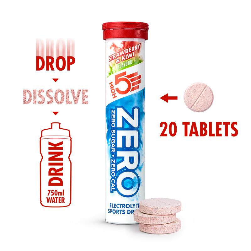 High5 Sports Nutrition Electrolyte Zero 20 Effervescent Tabs Strawberry & Kiwi 3/4