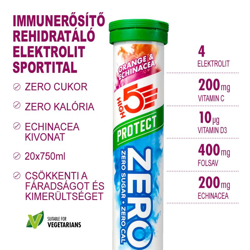 ZERO Protect Electrolyte pezsgőtabletta 20db, Narancs/Echnacea