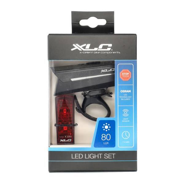 Jeu d'éclairage vélo LED XLC CL-S25+ Proxima Pro Plus USB 3/4