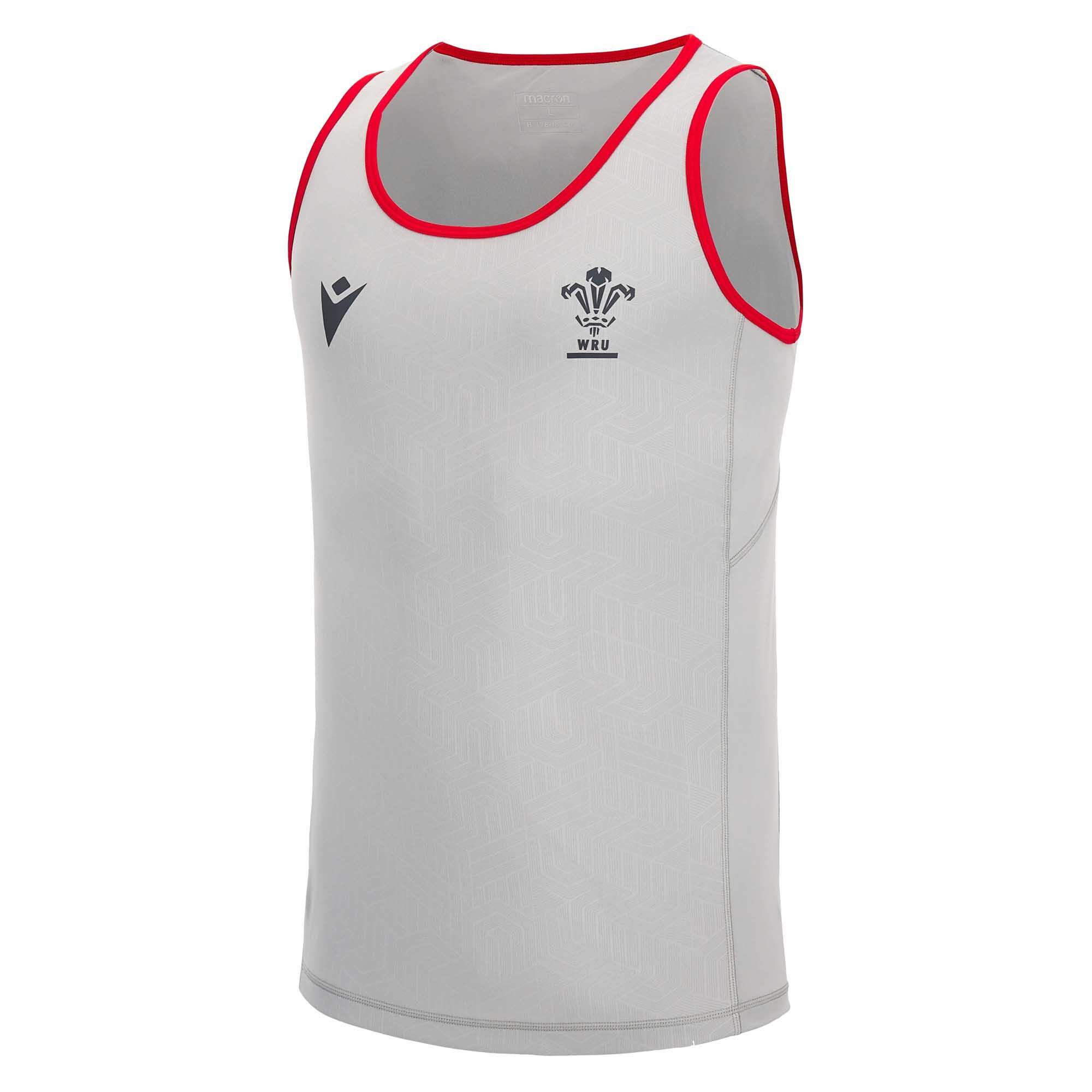 MACRON Macron Wales 2022/23 Mens Training Singlet Grey/Red - L