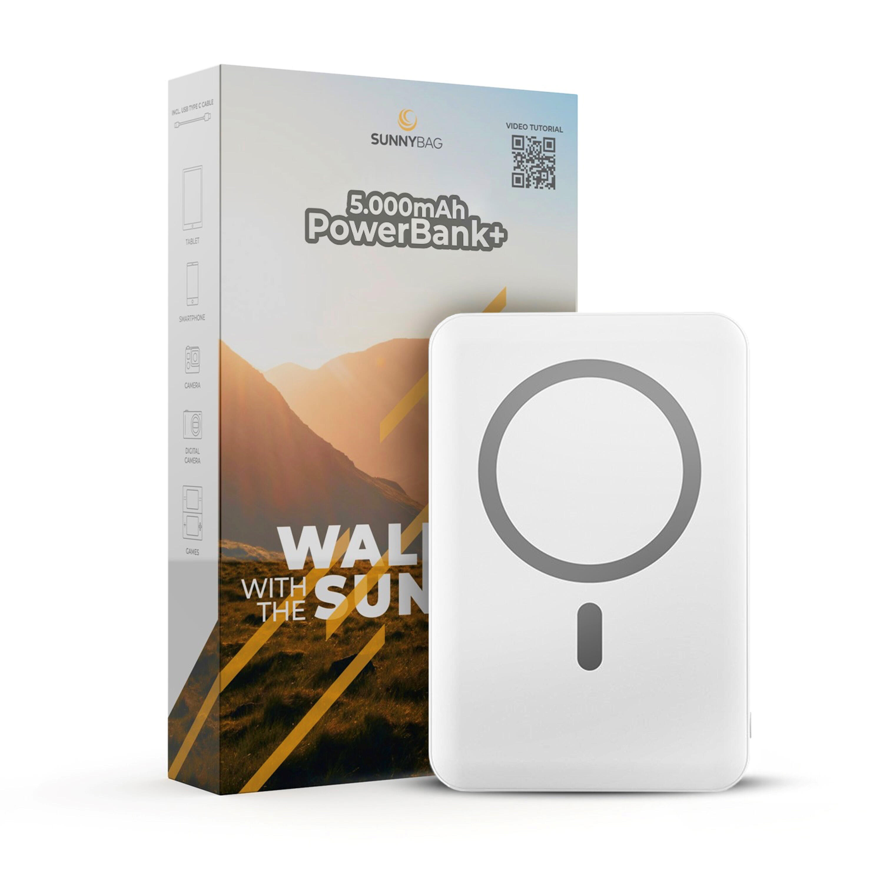 SUNNYBAG POWERBANK+ 5.000mAh | Mag-Safe 15W Wireless Charger | Auch für Solarpanele