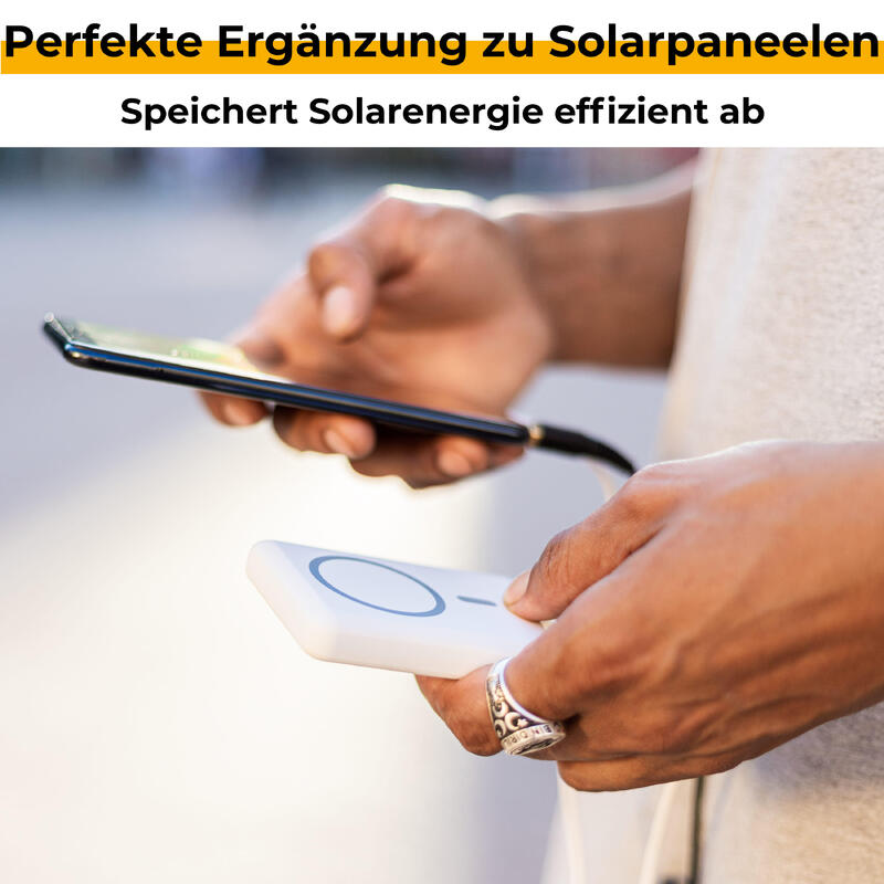 POWERBANK+ 5.000mAh | Mag-Safe 15W Wireless Charger | Auch für Solarpanele