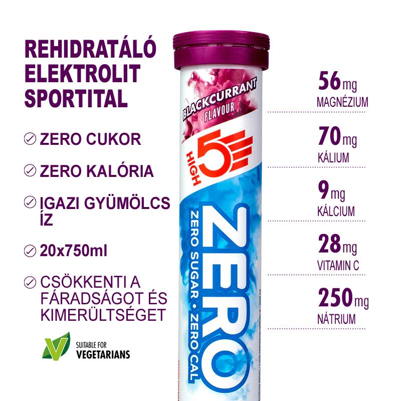 ZERO Sport electrolyte pezsgőtabletta 20db, Feketeribizli íz