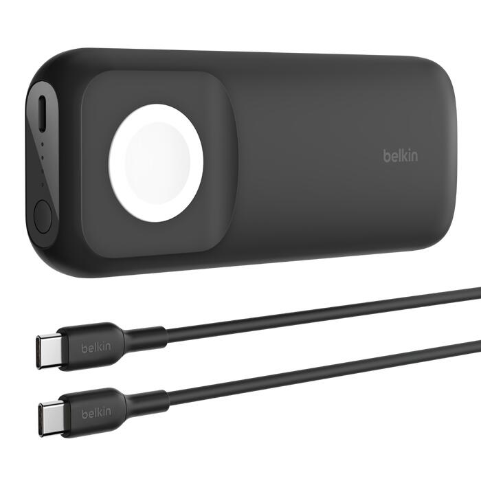 BELKIN -Batterie externe 10K pour Apple Watch et appareils USB-C noir