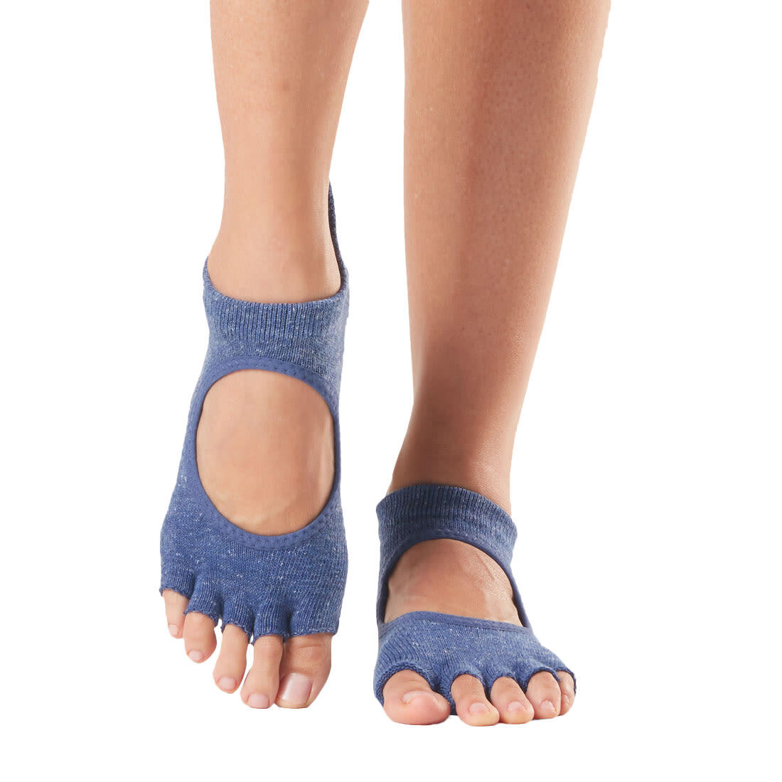 Womens/Ladies Bellarina Gripped Half Toe Socks (Navy) 1/3