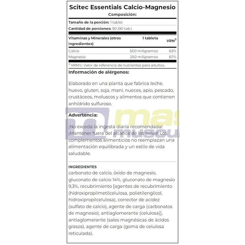 Calcio y Magnesio 750mg - 90 Tabletas de Scitec Nutrition