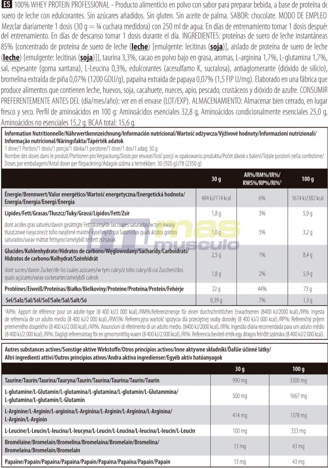 Whey Protein - 100% Whey Professional (920gr) - Chocolate 6/7