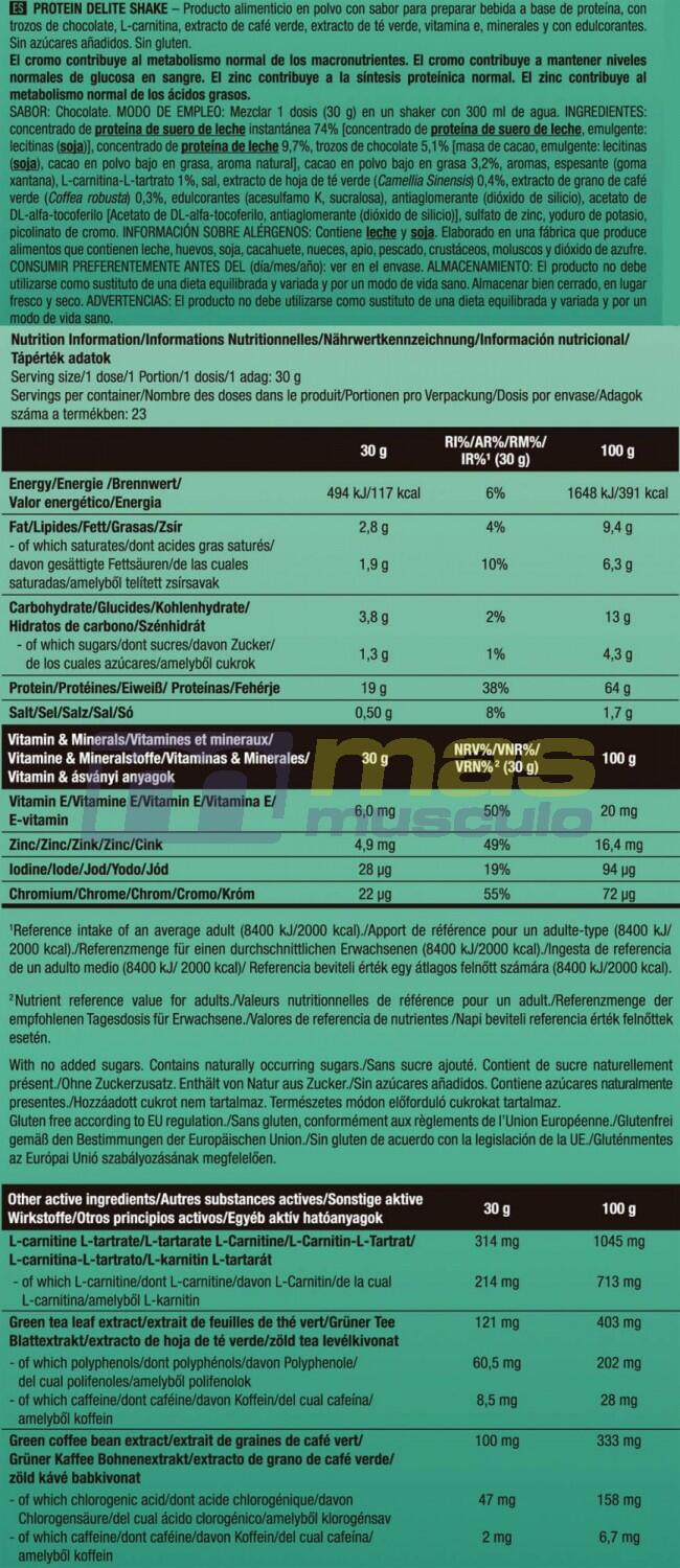 Substituts de repas | Protein delite shake (700g) | Chocolat 6/6