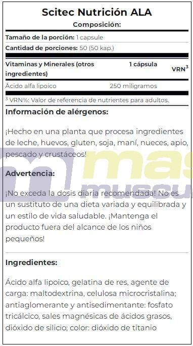 ALA - 50 capsules de Scitec Nutrition 5/5