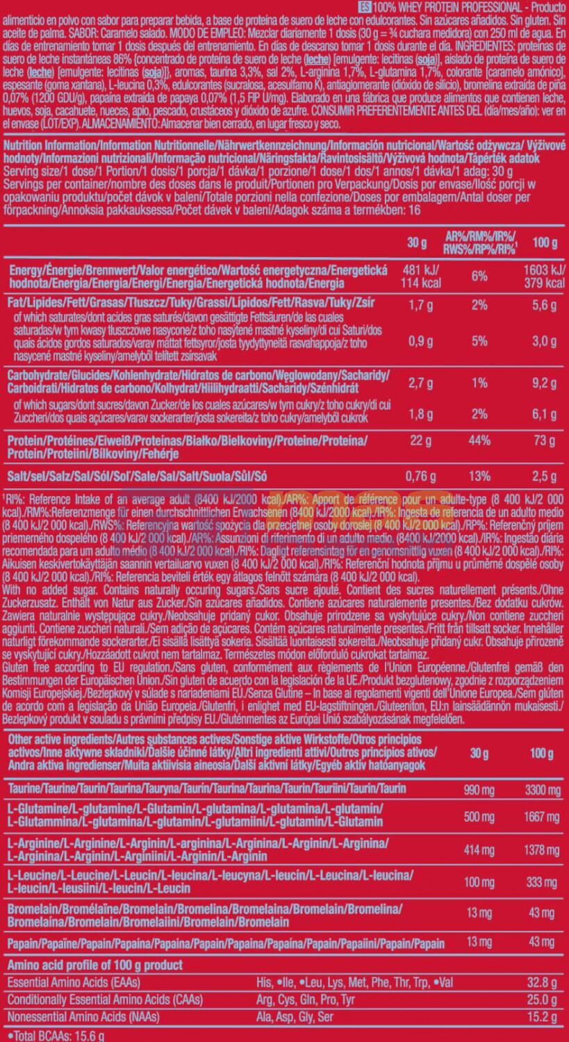 Proteína Whey - 100% Suero De Leche Profesional (500 G) - Caramelo Salado 5/5