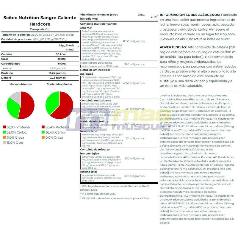 Hot Blood Hardcore - 700g Guarana de Scitec Nutrition