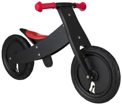 Bikestar meegroei loopfiets hout 12 inch, zwart