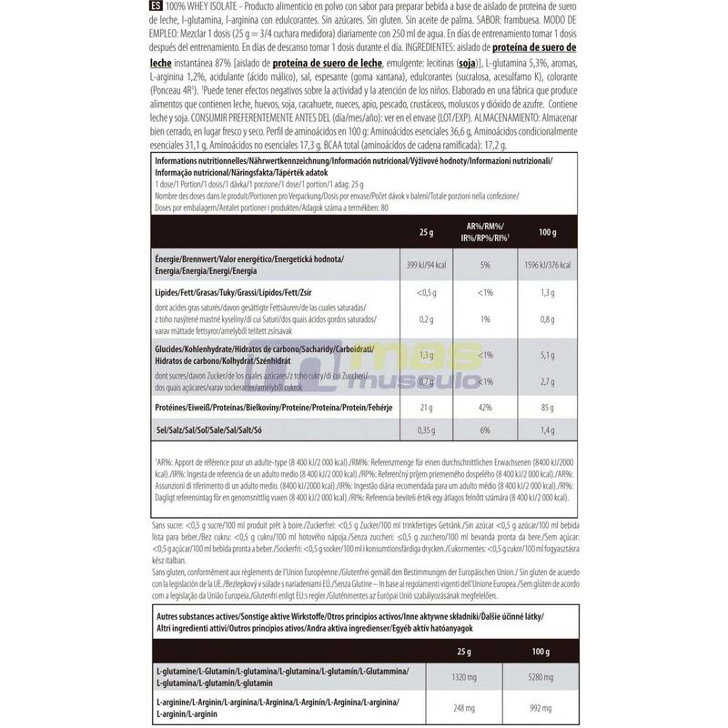 100% Whey Isolate - 2000g Frambuesa de Scitec Nutrition