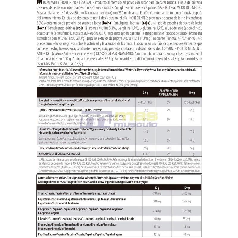 Whey Protéine | 100% Whey Professional (2,350kg) | Fraise