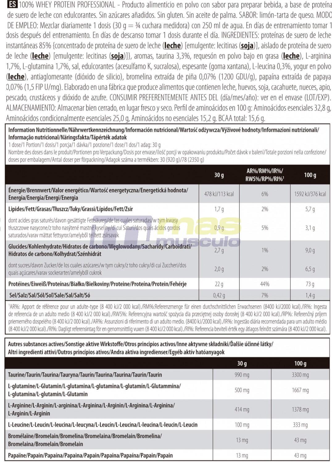Whey Protein - 100% Whey Professional (920gr) - Cheesecake De Limão 6/6