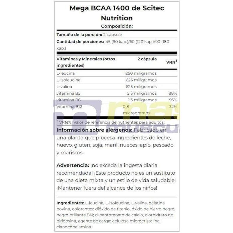 BCAA Scitec Mega BCAA 1400 120caps.