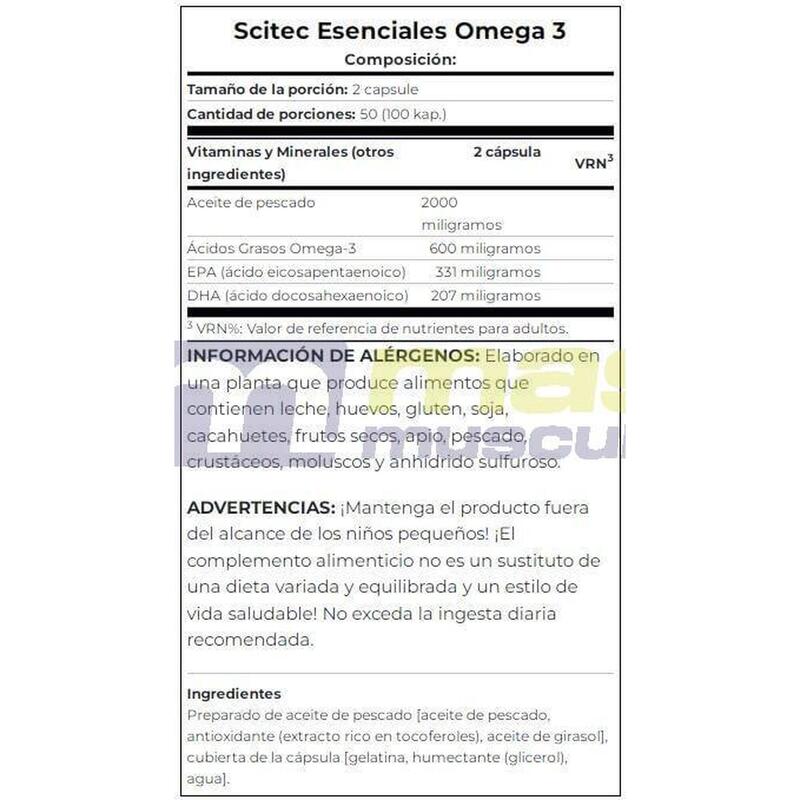 Omega 3 - 100 Softgels de Scitec Nutrition